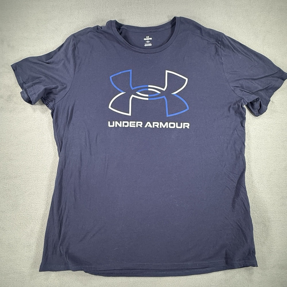 Under Armour T-Shirt Men’s Size 4XL Short Sleeve Activewear Dark Blue Big Logo